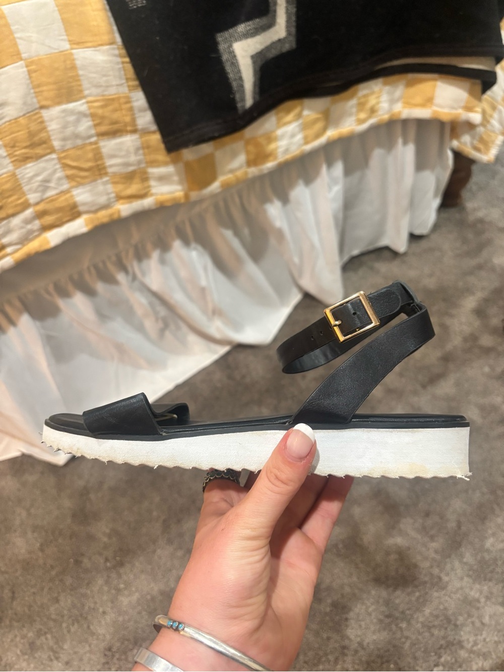Women’s Black Ankle Strap Platform Sandals